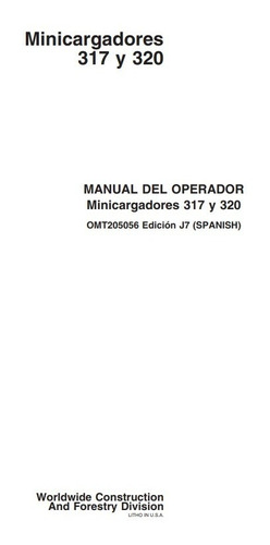 Manual Del Operador Minicargadores John Deere 317 Y 320