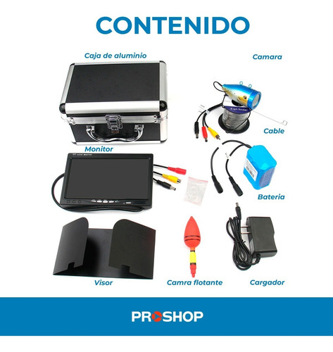 Imagen 5 de 7 de Camara Pesca Buscador Peces Monitor Lcd Bateria Recargable