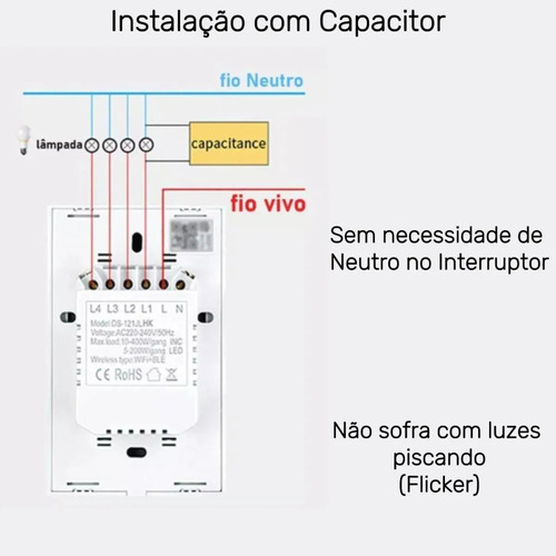 Interruptor Inteligente Wifi 1 Botão Android Ios Automação