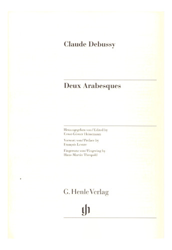 Deux Arabesques (urtext) / Two Arabesques / Dos Arabescos.