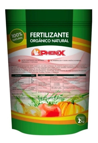 Phenix Fertilizante Organico Pellet 2 Kilos 