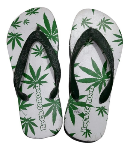 Imagen 1 de 3 de Ojotas Sandalias Rasta Reggae Jamaica Rock & Roots T. 35/36