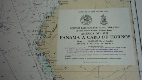 Panama A Cabo De Hornos Carta Naútica Inst. Hidrográfico