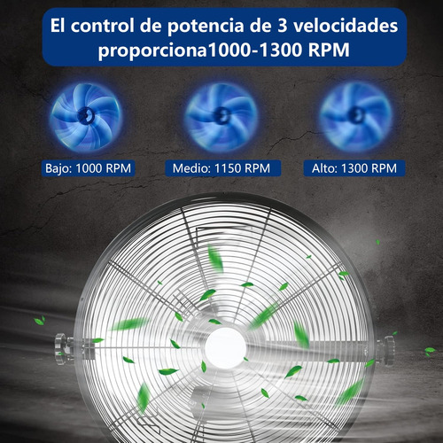 Ventilador De Piso Oscilante 180 3 Velocidades 5 Aspas Negro