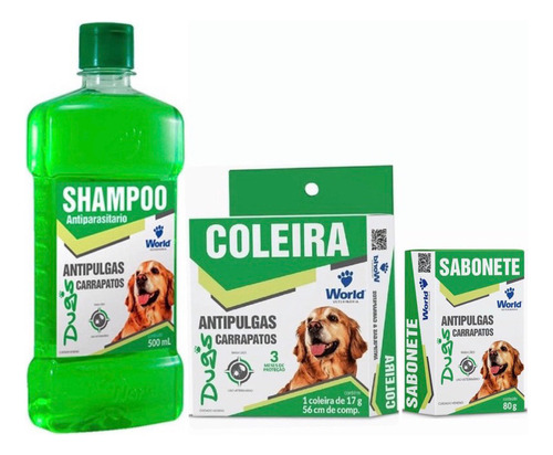 Shampoo 500ml ,coleira E Sabonete( Pulgas E Carrapatos )
