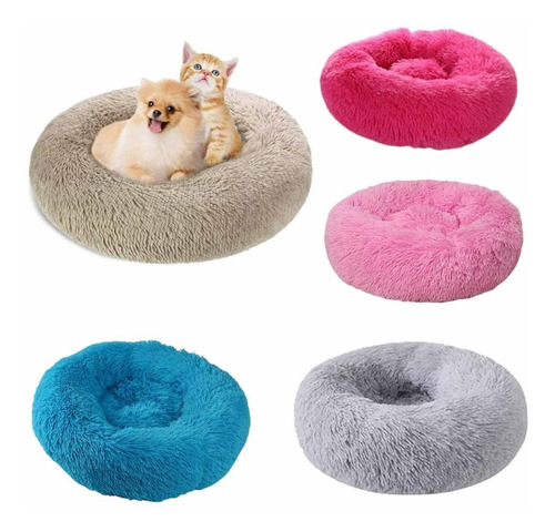 Cama De Felpa Suave Antiestrés Para Perros Y Gatos 100cm