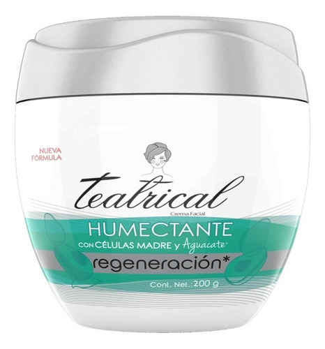 Crema Humectante Facial Teatrical Regeneración De 200 G