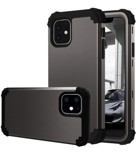 Fingic - Carcasa Hibrida Para iPhone 3 En 1 (policarbonato D