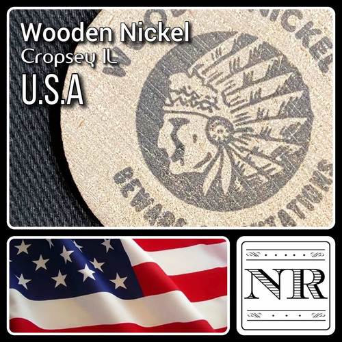 Imagen 1 de 4 de Wooden Nickel - Token - Madera - Publicidad - Cropsey I L