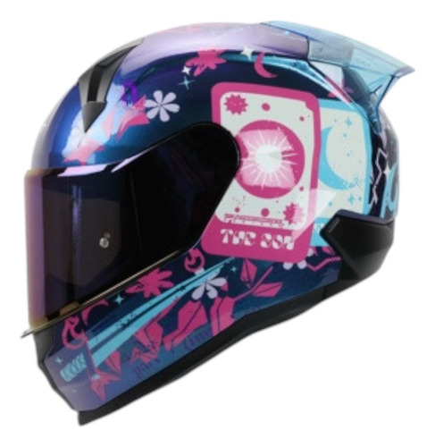 Casco Integral Shaft Ece 22.06 Camaleon Craft Tornasol Azul Camaleon Craft M