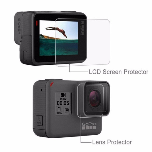4x Pelicula Vidro Tela/lente Gopro Hero 5, 6 E 7 Frete 17,90
