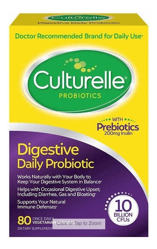Probiótico Culturelle Saúde Digestiva 80  Cápsulas Sabor Sem Sabor