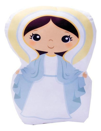 Almofada Religiosa Virgem Maria Decorativa Personalizada Cor Azul E Branco