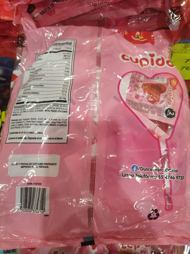 Vero Cupido Corazón Cereza Con Fresa Caramelo Dulce 40 Pz