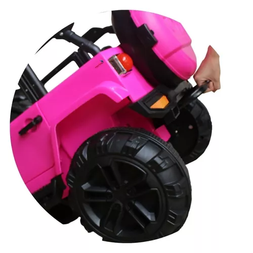 Carro Eletrico Infantil Meninas Controle Luz Som Jeep Rosa