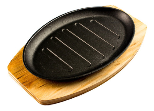 Chapa Teppan Oval P/ Servir Pratos Japoneses 23x16cm