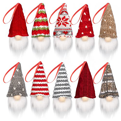 Conjunto De 10 Gnomos De Peluche Decorar Árbol De Navi...