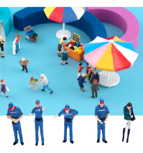 5 Modelos De Personas En Escala 1/64, Figuras Conjunto Azul