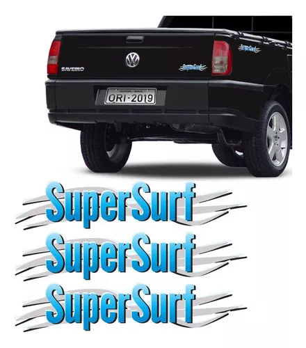 3 Adesivos Saveiro Super Surf Cinza