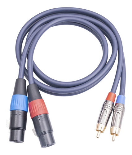 Cable Xlr Hembra Dual A Rca Dual Para Amplificadores 1 Metro