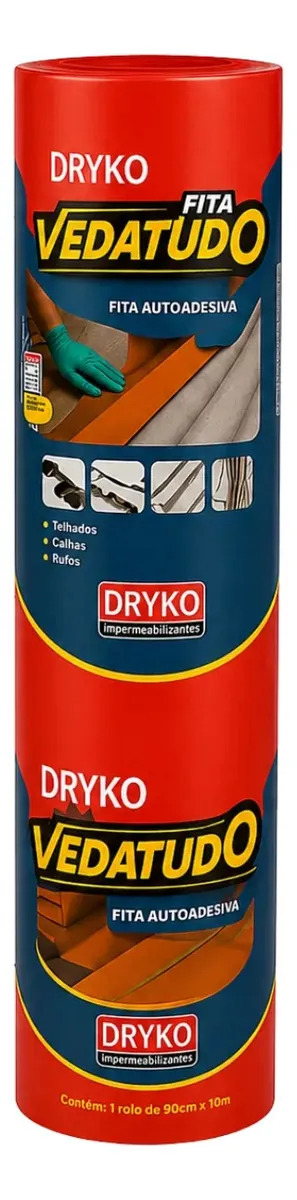 Manta Asfáltica Vedatudo Dryko 90 cm Autoadesiva Terracota para Telhado