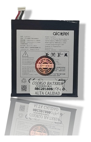 Bateria Alcatel A3 Xl Referencia: 9008 - Tlp030jc - 3080 Mah