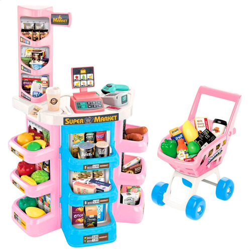 Mercadinho Infantil Caixa Registradora E Carrinho Brinquedo