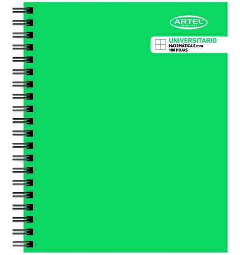 Cuaderno Universitario Matemática 100 Hojas 5mm. Color Aleat