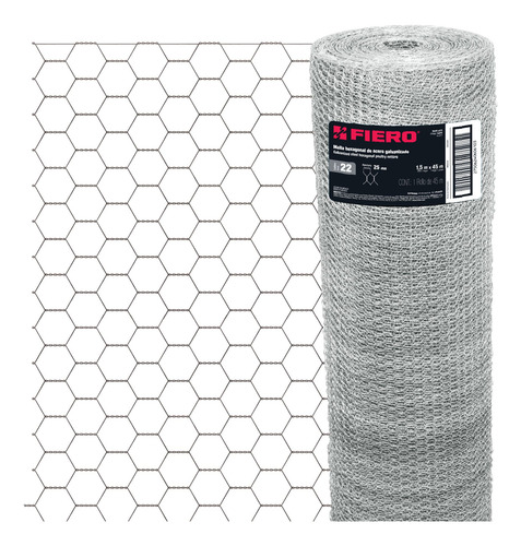 Malla Acero Galvanizado Hexagonal 1.5 X 45 M Fiero Plateado