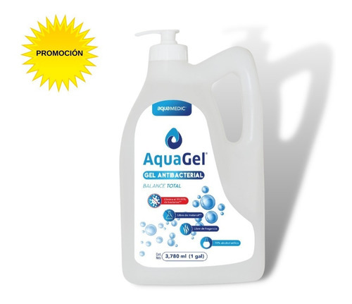 Gel Antibacterial Aquagel 70%, 5 Lt Con Dispensador