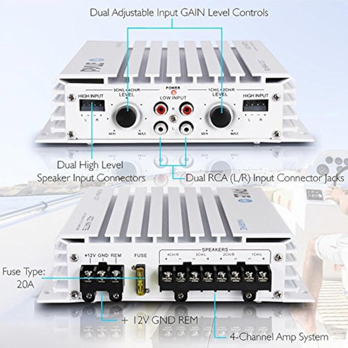 Receptor Amplificador Marino Bluetooth Pyle 2.1 -