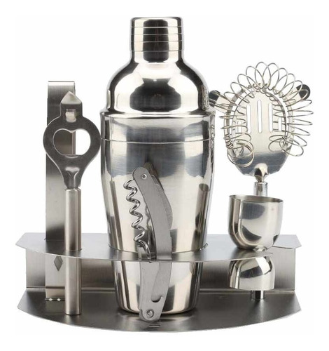 Set Ideal Barman 7 Piezas Coctelera Base Acero Inoxidable