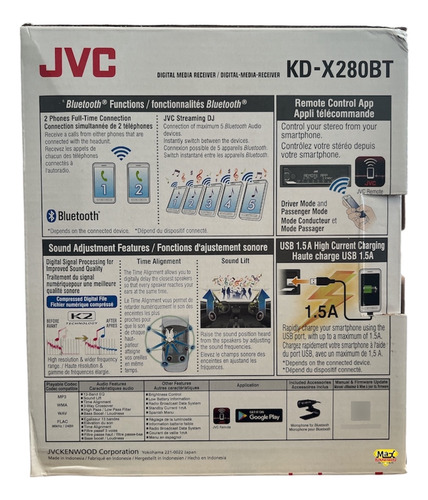 Estéreo Jvc Kd-x280bt