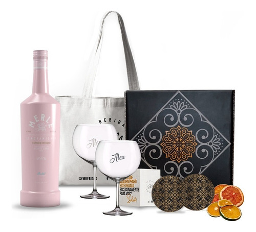 Sym Box Gin Merle + 2 Copas Transparentes. Regalo