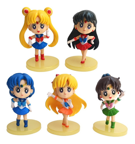 Sailor Moon Set De Figuras Coleccionables Con Base Importado