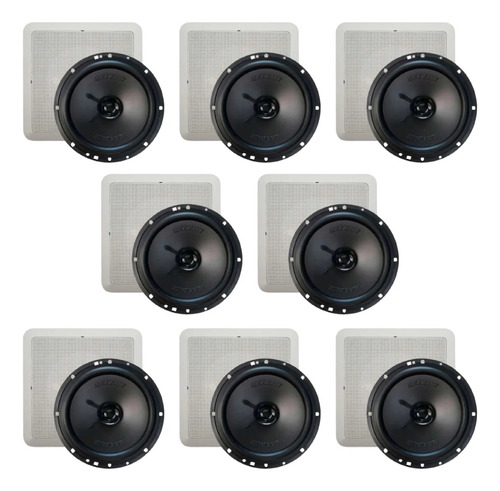 Kit 8 Caixa De Embutir Arandela 50w Rms Hurricane Quadrado
