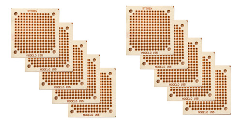 Placa Fenolica Perforada 4.5cmx4.5cm Tipo Protoboard 10 Pzas