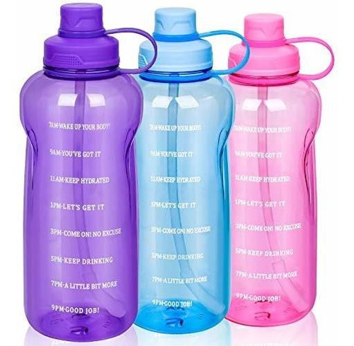 Gran Botella De Agua Motivacional 64 Oz Con Marcador 5d89v