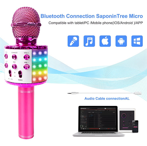 Micrófono Infantil Karaoke Juguete Bluetooth Con Bocina