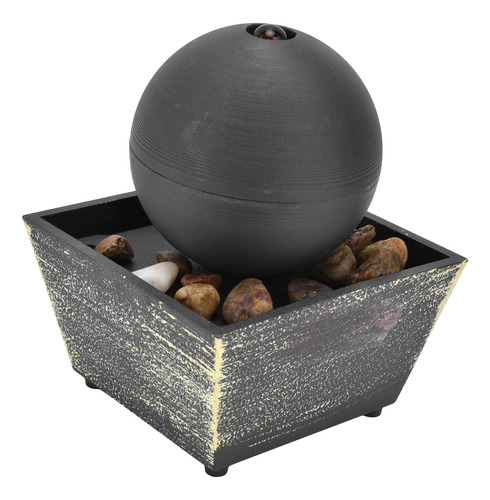 Mesa Usb Para Interiores, Fuente, Led Y Escritorio De Piedra