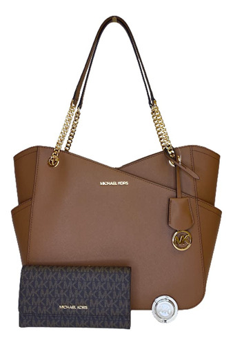 Michael Kors Jet Set - Bolso De Hombro Con Cadena Grande De.