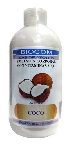 Emulsion Corporal Aceite Coco + Vit A-e-c X 250gr Biocom