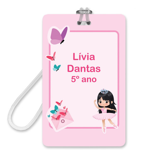 Etiqueta Escolar Personalizada Bailarina 2 Tags Mochilas