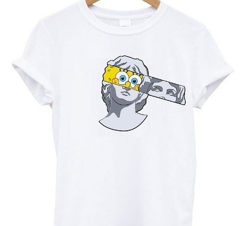 Remera Bob Esponja/ Estatua/ Ocultando Su Identidad