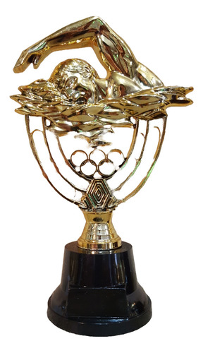 Trofeo Plástico Natación Grande Base Alta - Souvenir