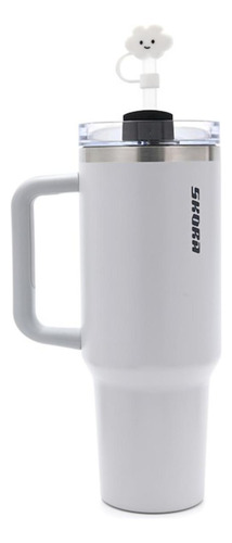 Vaso Termico Skora Gris Con Bombilla Y Tapon Nube 1200ml