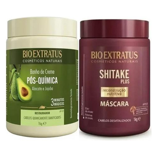 Kit Máscaras Pós Química + Shitake Plus 1 Kg Bio Extratus