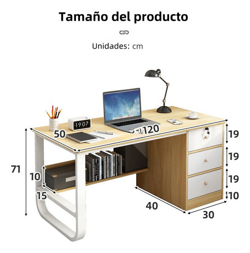 Escritorio De Oficina Para Computadora Con Cajón De Madera