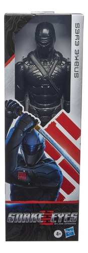 Boneco Gi Joe Snake Eyes Articulado 29 Cm Hasbro E8345