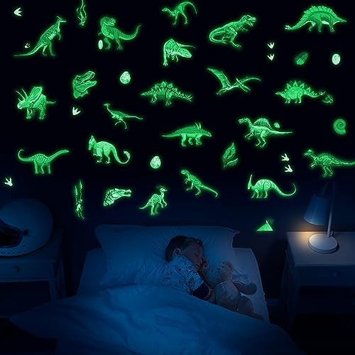 Adhesivos Pared Dinosaurios Nocturnos 4 Hojas Niños